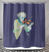 Close-up of floral patterns on Meadow Melody Bath Curtain